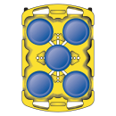 Carlisle 43" Mobile Dish Caddy w/ (5) Columns - Plastic, Black (ADD403) thumbnail 2