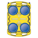 Carlisle 43" Mobile Dish Caddy w/ (5) Columns - Plastic, Black (ADD403) thumbnail 3