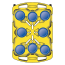 Carlisle 43" Mobile Dish Caddy w/ (6) Columns - Plastic, Black (ADD603) thumbnail 2