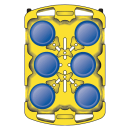 Carlisle 43" Mobile Dish Caddy w/ (6) Columns - Plastic, Black (ADD603) thumbnail 3