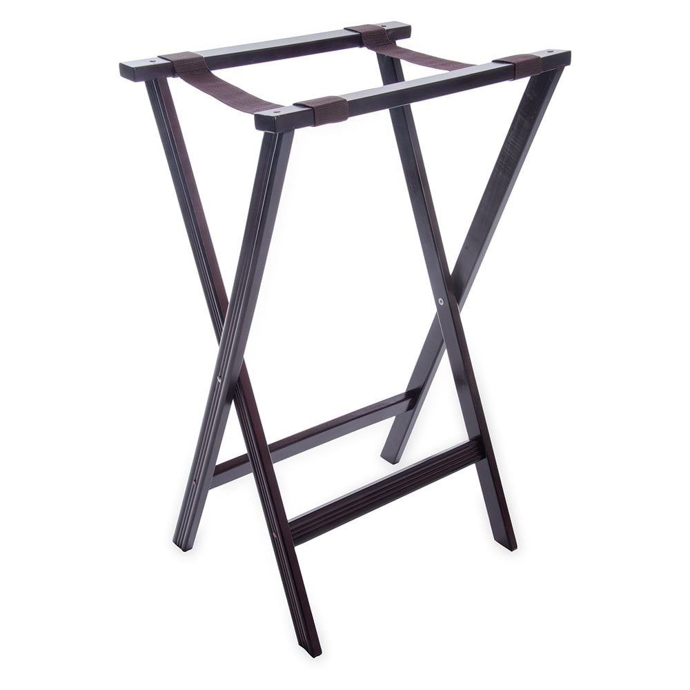 Carlisle Folding Tray Stand - 20" x 18" x 30", (2) Black Straps, Walnut (C3620W11)