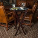 Carlisle Folding Tray Stand - 20" x 18" x 30", (2) Black Straps, Walnut (C3620W11) thumbnail 5