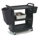 Carlisle 36"L Polymer Bus Cart w/ (3) Levels, Shelves, Black (CC203603) thumbnail 3
