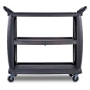 Carlisle 42"L Polymer Bus Cart w/ (3) Levels, Shelves, Black (CC224303) thumbnail 2