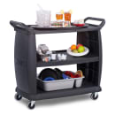 Carlisle 42"L Polymer Bus Cart w/ (3) Levels, Shelves, Black (CC224303) thumbnail 5