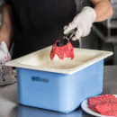 Carlisle Half Size Coldmaster Coolcheck Food Pan, 6" Deep, 6 qt Capacity, White/Blue (CM1101C1402) thumbnail 5