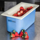 Carlisle 1/3 Size Coldmaster Coolcheck Food Pan - Plastic, White/Blue (CM1102C1402) thumbnail 5