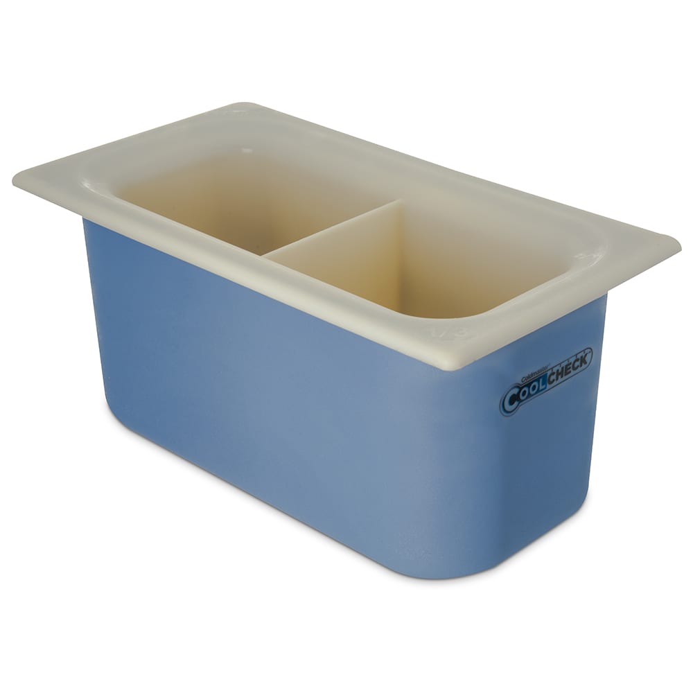 Carlisle 1/3 Size Coldmaster Coolcheck Food Pan - Plastic, White/Blue (CM1103C1402)