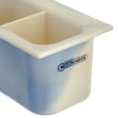 Carlisle 1/3 Size Coldmaster Coolcheck Food Pan - Plastic, White/Blue (CM1103C1402) thumbnail 2