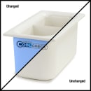 Carlisle 1/3 Size Coldmaster Coolcheck Food Pan - Plastic, White/Blue (CM1103C1402) thumbnail 6