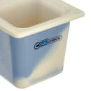 Carlisle 1/6 Size Coldmaster Coolcheck Food Pan, 6" Deep, 1 3/5 qt Capacity, White/Blue (CM1104C1402) thumbnail 3