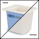 Carlisle 1/6 Size Coldmaster Coolcheck Food Pan, 6" Deep, 1 3/5 qt Capacity, White/Blue (CM1104C1402) thumbnail 6