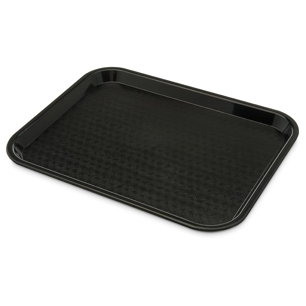 Carlisle Plastic Cafeteria Tray - 13 4/5"L x 10 3/4"W, Black (CT101403)