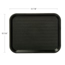 Carlisle Plastic Cafeteria Tray - 13 4/5"L x 10 3/4"W, Black (CT101403) thumbnail 2