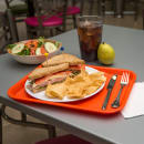 Carlisle Plastic Cafeteria Tray - 13 4/5"L x 10 3/4"W, Orange (CT101424) thumbnail 5