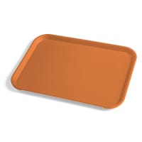 Carlisle Plastic Cafeteria Tray - 13 4/5"L x 10 3/4"W, Orange (CT101424) thumbnail 6