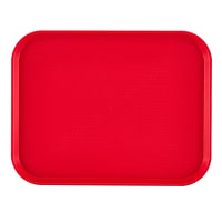 Carlisle Plastic Cafeteria Tray - 13 4/5"L x 10 3/4"W, Red (CT101405) thumbnail 6