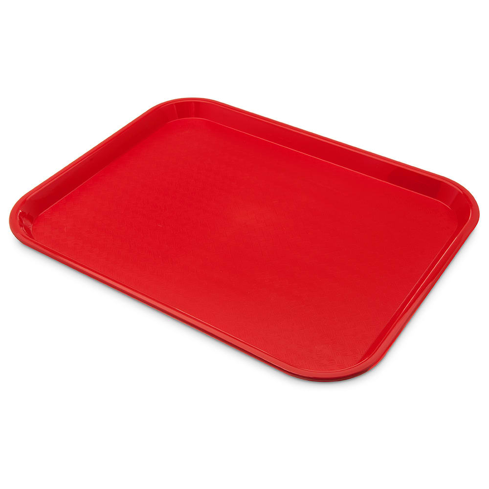 Carlisle Plastic Cafeteria Tray - 17 4/5"L x 14"W, Red (CT141805)