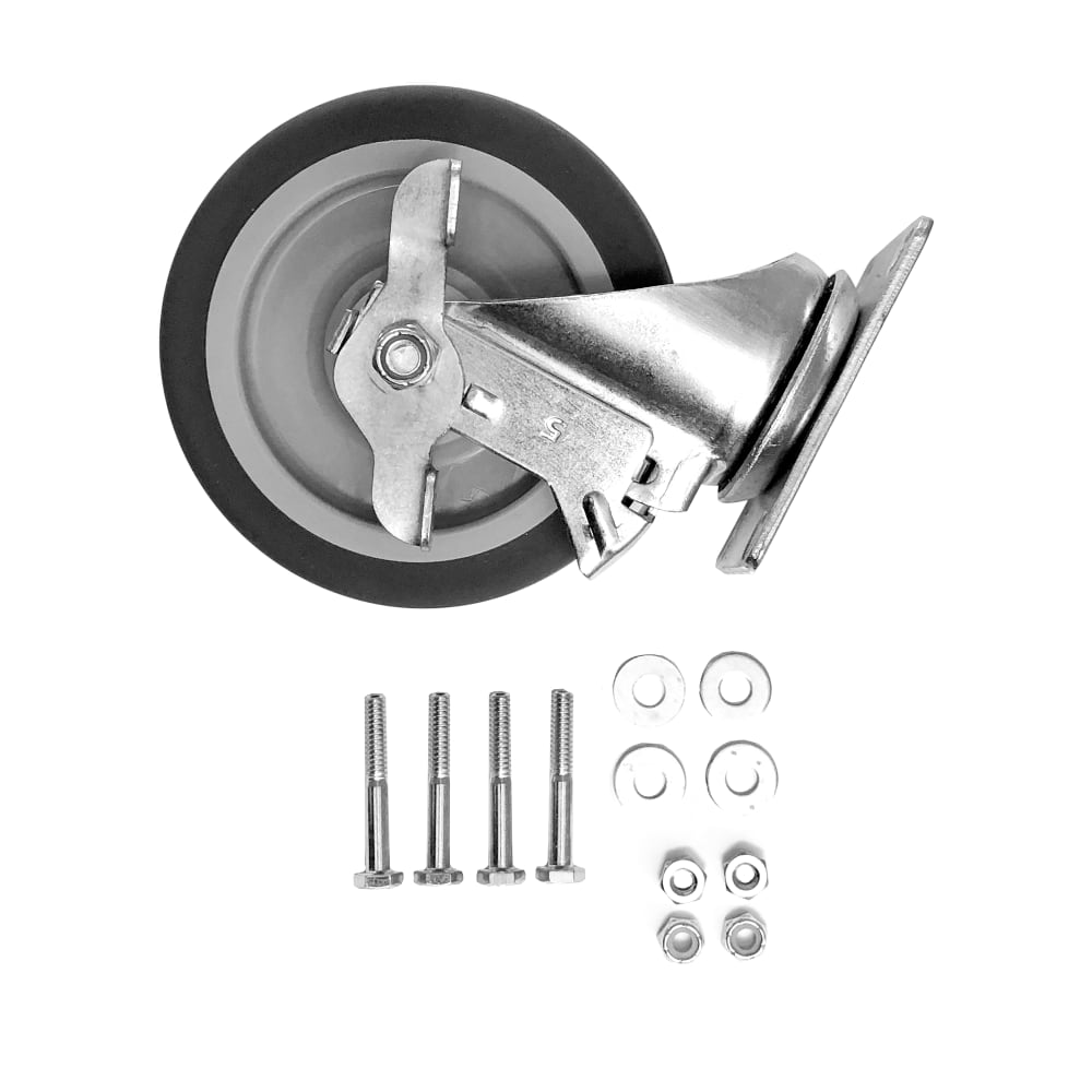 Carlisle 5" Cateraide™ Swivel Caster w/ Brake, Gray (IT410CSB00)