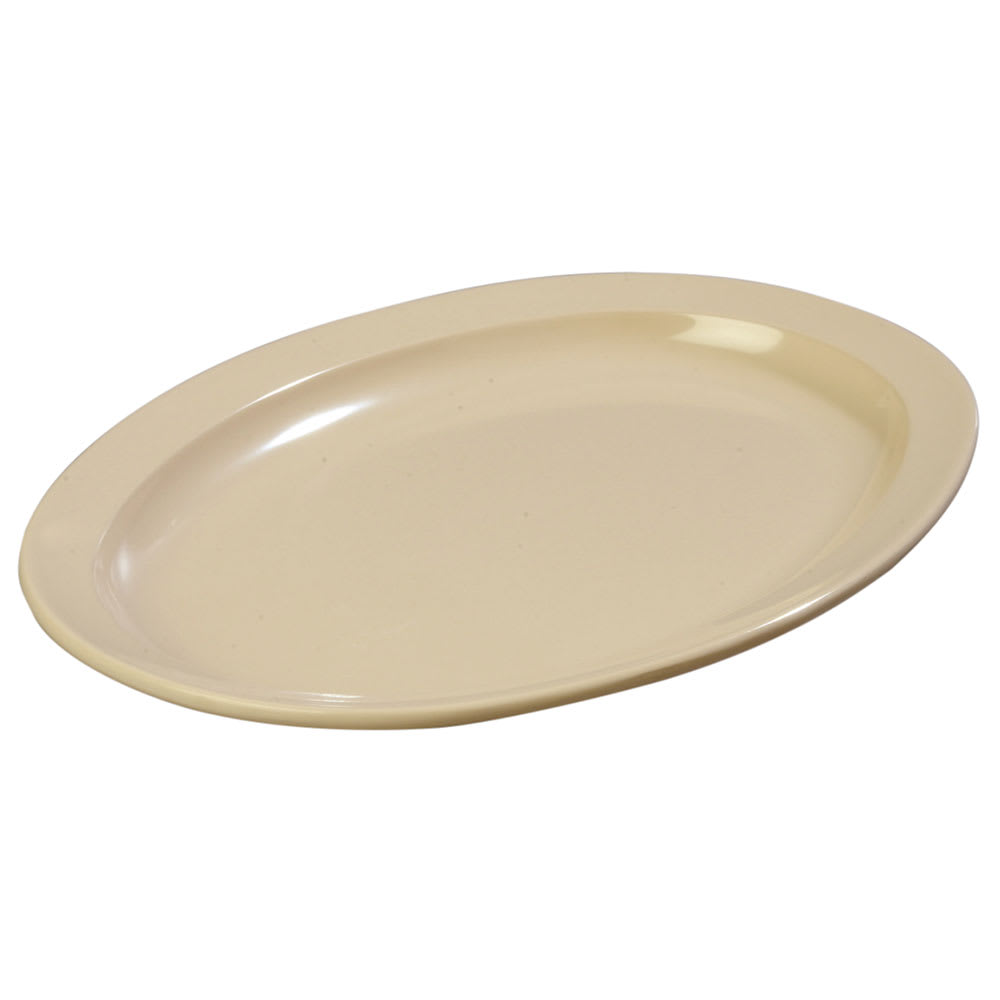 Carlisle 13-1/2" x 9-3/4" Oval Kingline Platter - Melamine, Tan (KL12625)