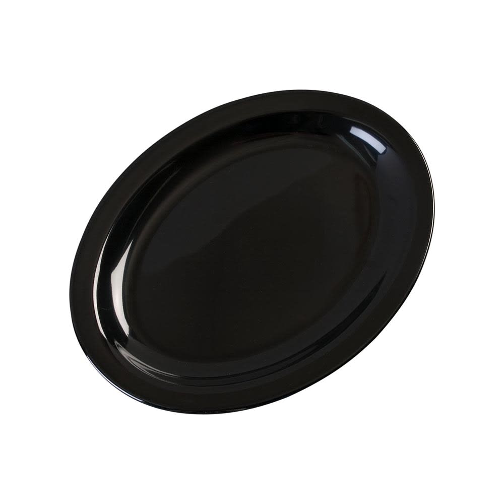 Carlisle 12" x 9" Oval Kingline Platter - Melamine, Black (KL12703)