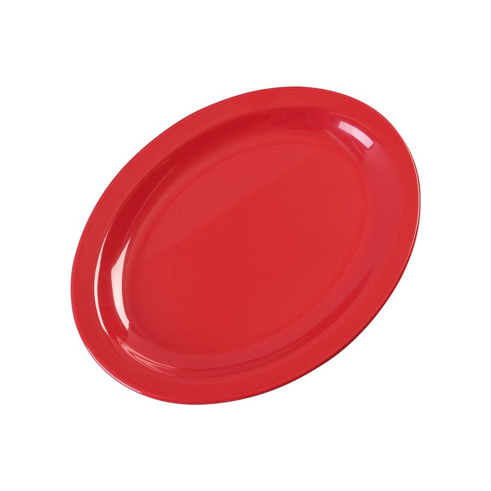Carlisle 12" x 9" Oval Kingline Platter - Melamine, Red (KL12705)
