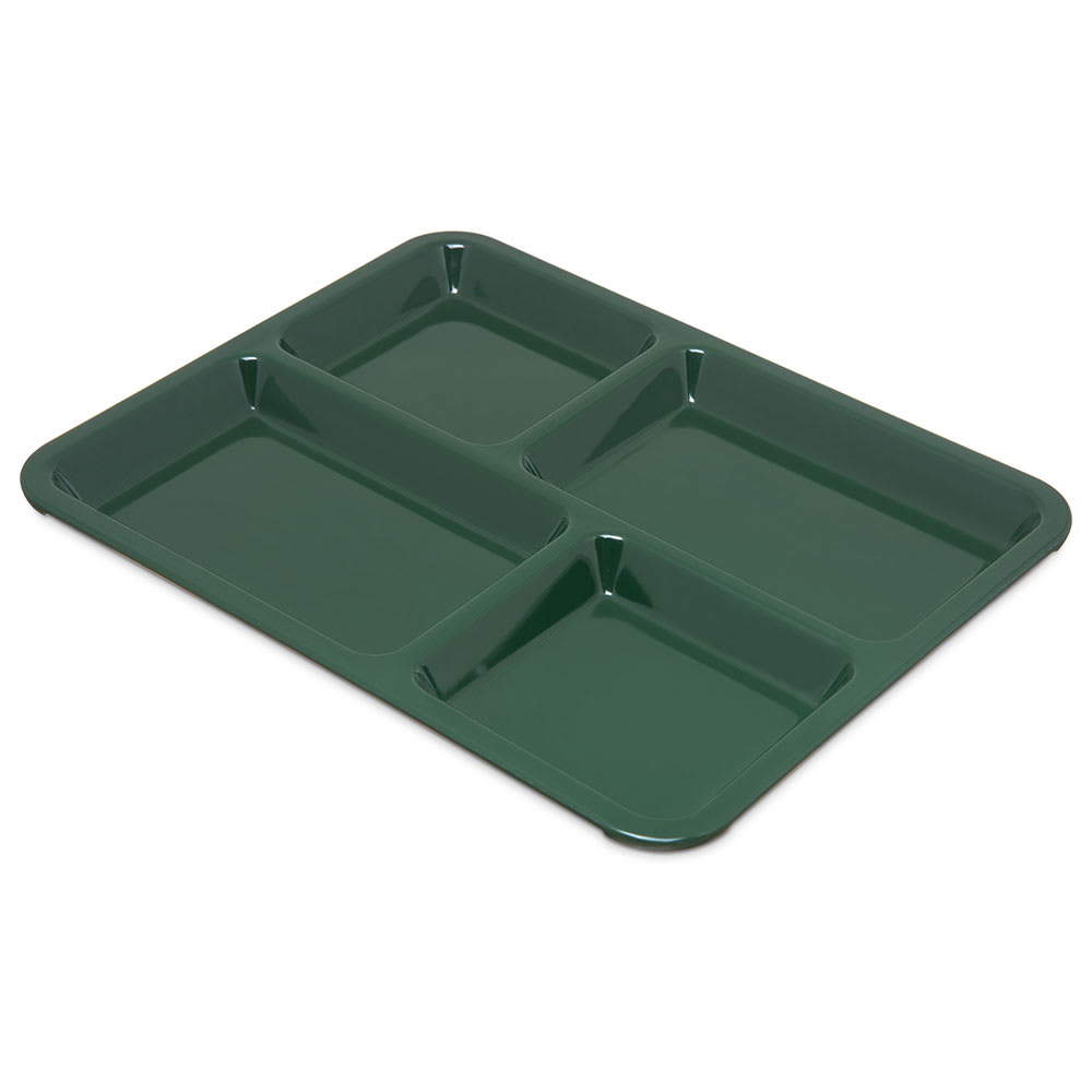 Carlisle Melamine Rectangular Tray w/ (4) Compartments, 11" x 8 1/2", Forest Green (KL44408)