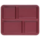 Carlisle Melamine Rectangular Tray w/ (4) Compartments, 11" x 8 1/2", Dark Cranberry (KL44485) thumbnail 2