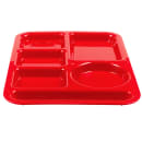 Carlisle Plastic Rectangular Tray w/ (6) Compartments, 13 7/8" x 10", Red (P61405) thumbnail 4