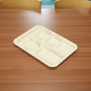 Carlisle Plastic Rectangular Tray w/ (6) Compartments, 13 7/8" x 10", Tan (P61425) thumbnail 2