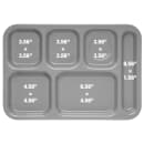 Carlisle Plastic Rectangular Tray w/ (6) Compartments, 14 3/8" x 10" Blue (P614R14) thumbnail 2