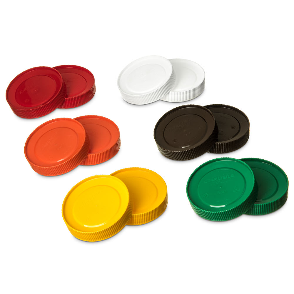 Carlisle Store 'N Pour Cap Set - Polyethylene, Assorted Colors (PS304AT00)