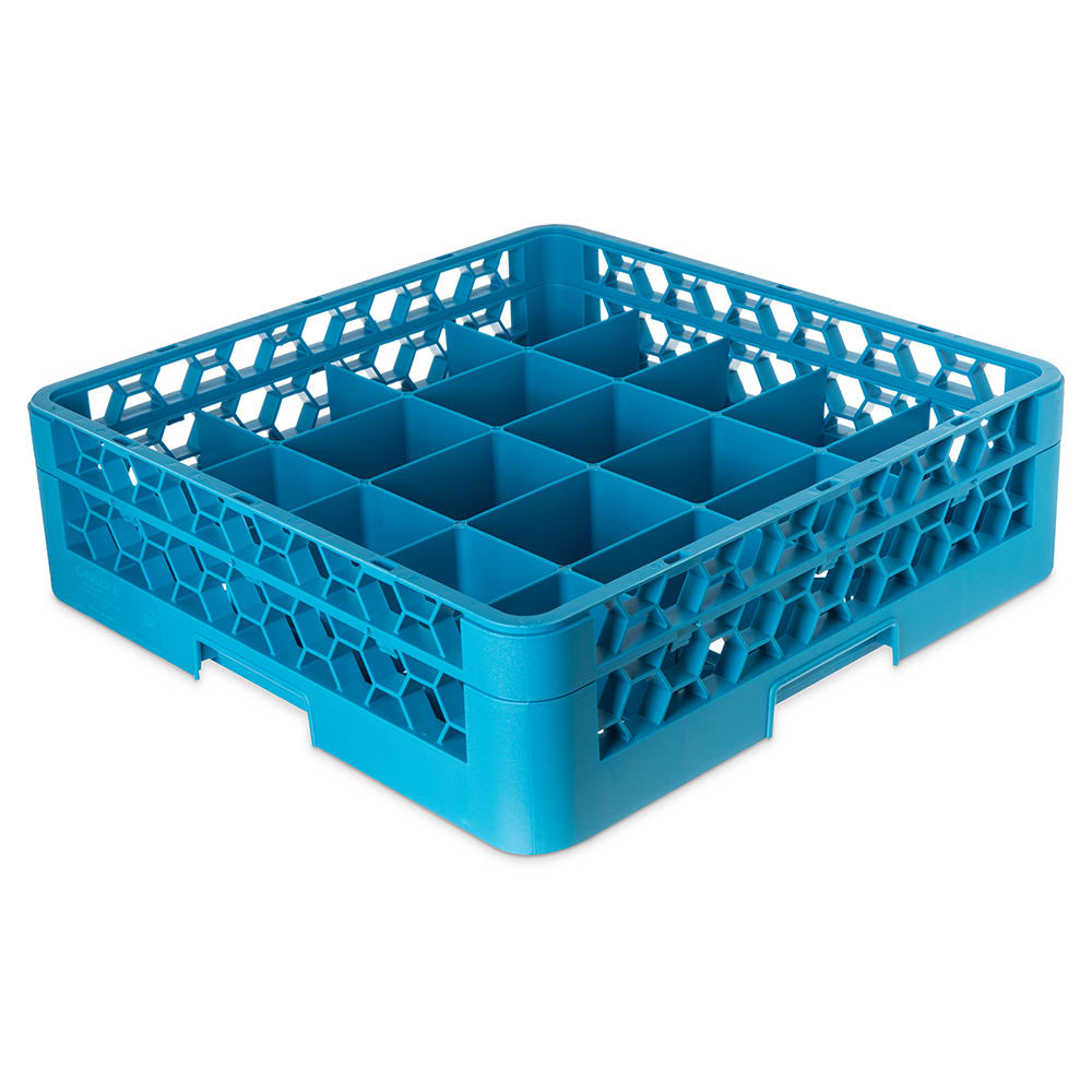 Carlisle OptiClean™ Glass Rack w/ (20) Compartments - (1) Extender, Blue (RC20-114)