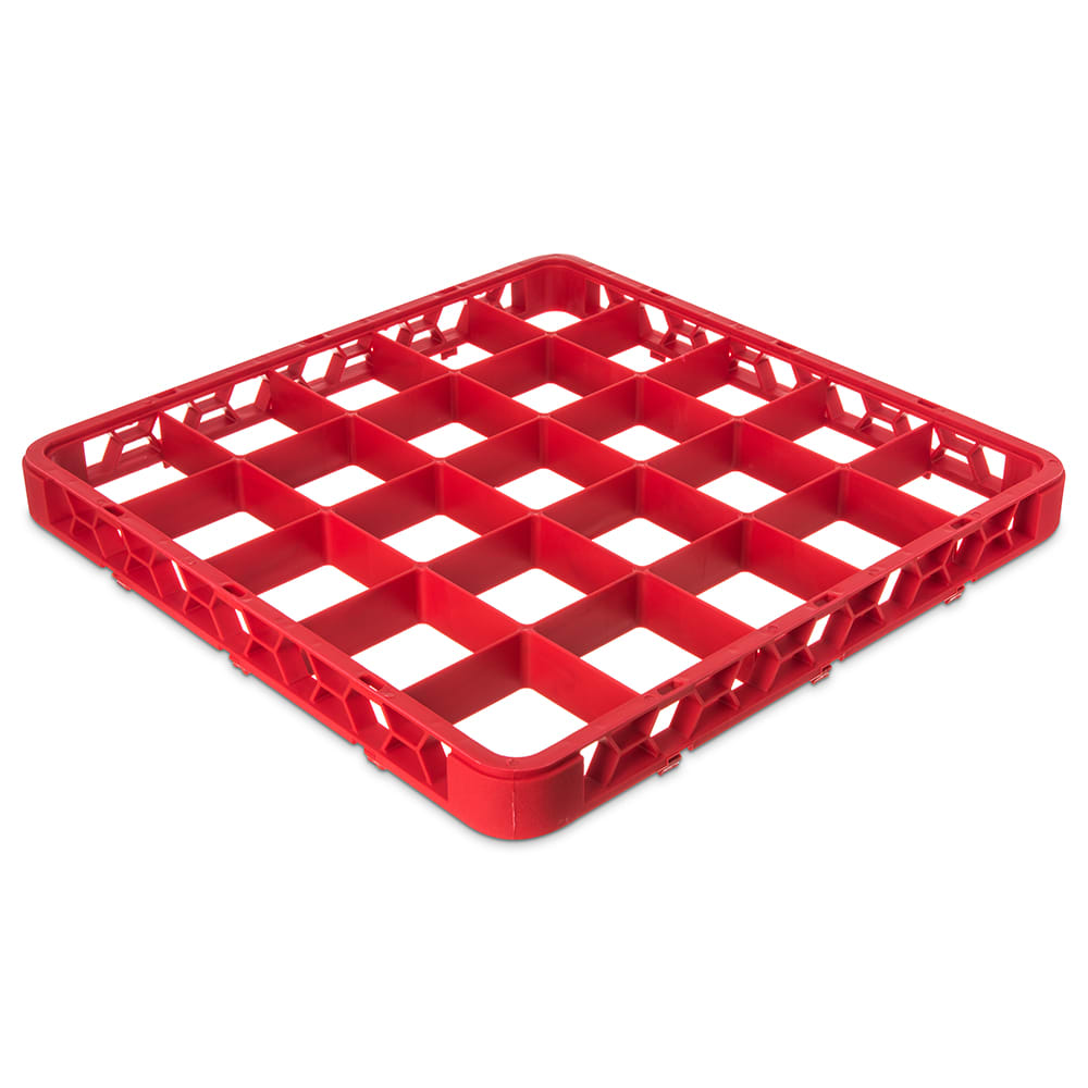 Carlisle Full Size Glass Rack Extender w/ (25) Compartments, Red (RE25C05)
