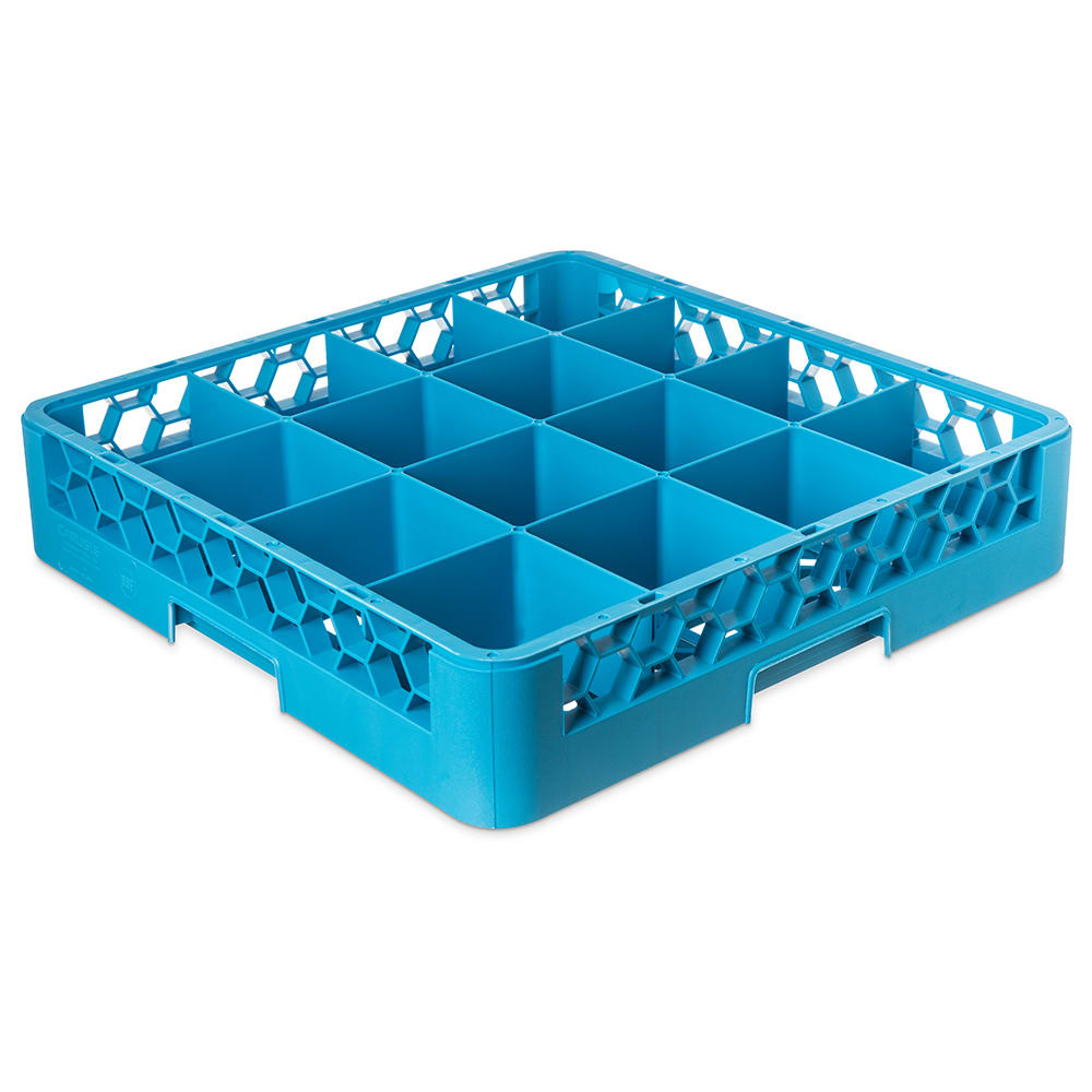 Carlisle OptiClean™ Glass Rack w/ (16) Compartments - Blue (RG1614)