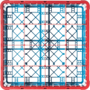 Carlisle OptiClean™ Glass Rack w/ (16) Compartments - (1) Extender, Red/Blue (RG16-1C410) thumbnail 2