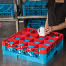 Carlisle OptiClean™ Glass Rack w/ (16) Compartments - (1) Extender, Red/Blue (RG16-1C410) thumbnail 7