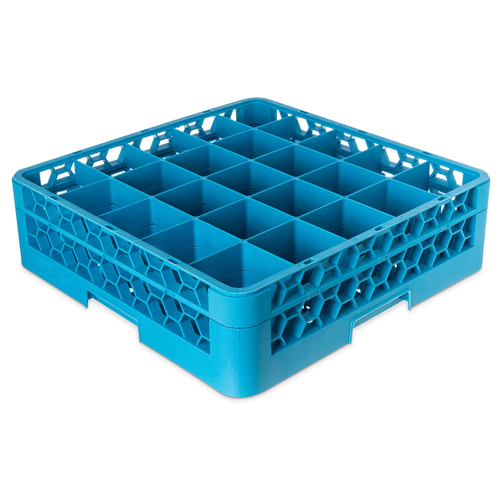 Carlisle OptiClean™ Glass Rack w/ (25) Compartments - (1) Extender, Blue (RG25-114)
