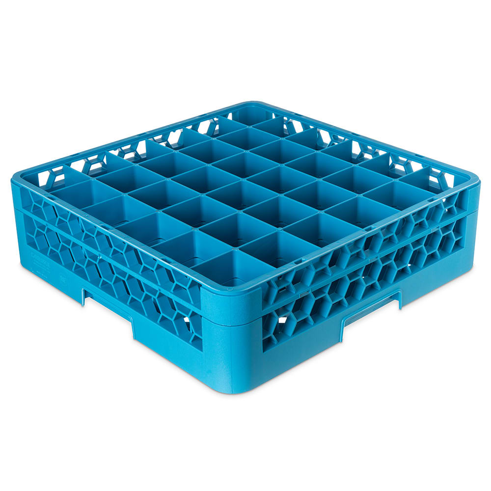 Carlisle OptiClean™ Glass Rack w/ (36) Compartments - (1) Extender, Blue (RG36-114)