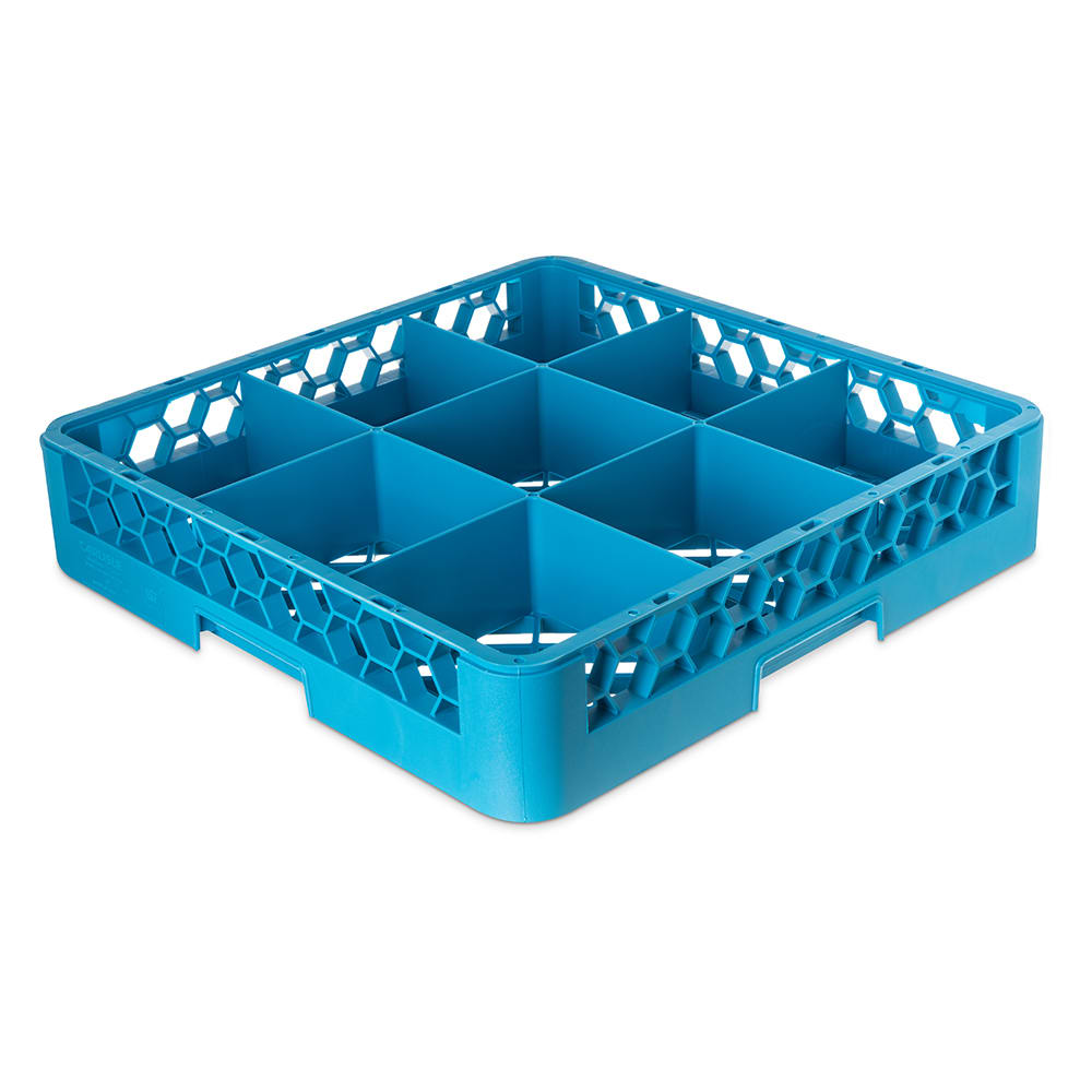 Carlisle OptiClean™ Glass Rack w/ (9) Compartments - Blue (RG914)