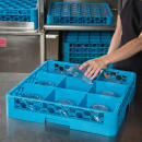Carlisle OptiClean™ Glass Rack w/ (9) Compartments - Blue (RG914) thumbnail 5