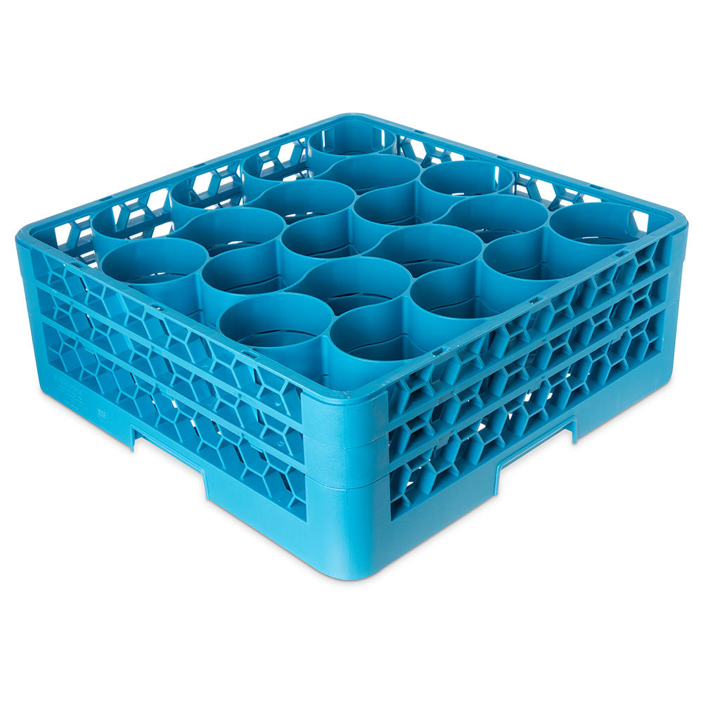 Carlisle OptiClean™ NeWave™ Glass Rack w/ (20) Compartments - (2) Extenders, Blue (RW20-114)