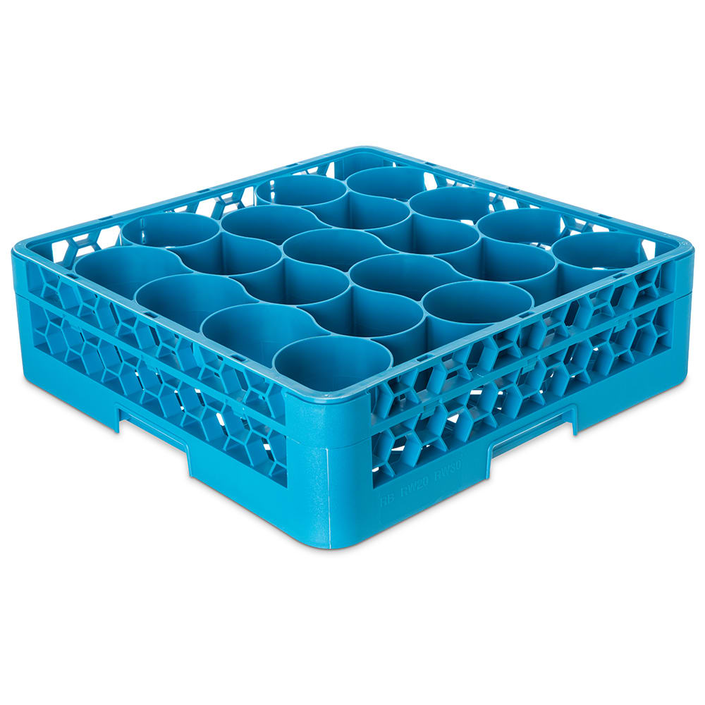 Carlisle OptiClean™ NeWave™ Glass Rack w/ (20) Compartments - (1) Extender, Blue (RW2014)