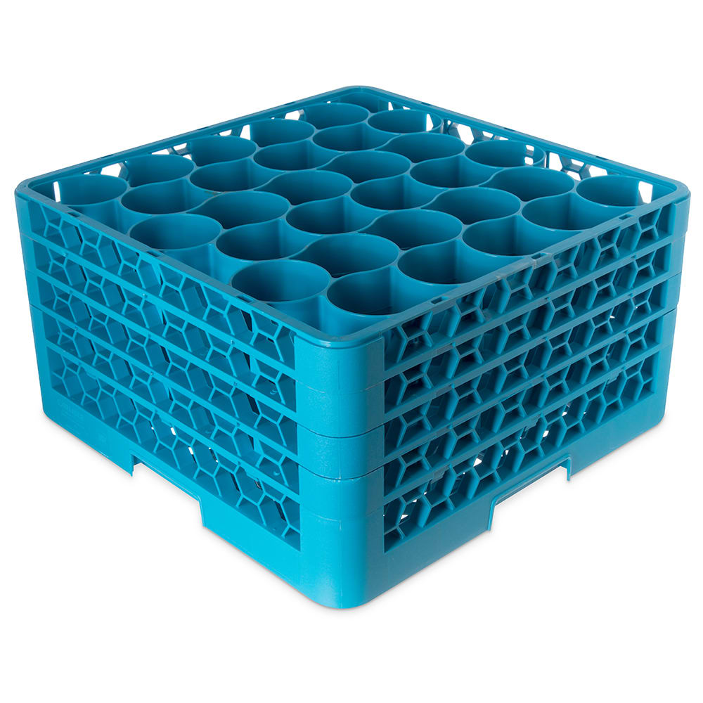 Carlisle OptiClean™ NeWave™ Glass Rack w/ (30) Compartments - (3) Extenders, Blue (RW30-214)