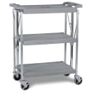 Carlisle 3 Level Polymer Utility Cart w/ 350 lb Capacity, Flat Ledges (SBC152123) thumbnail 2