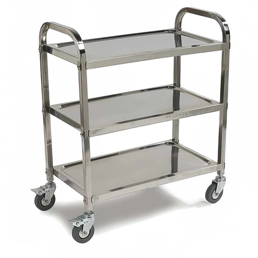 Carlisle 3 Level Stainless Utility Cart w/ 400 lb Capacity, Raised Ledges (UC4031733)
