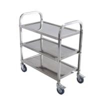 Carlisle 3 Level Stainless Utility Cart w/ 500 lb Capacity, Flat Ledges (UC5031524) thumbnail 6