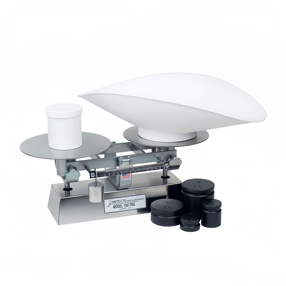 Detecto 1051TBSKG 8 kg Capacity Dough Scale, 16 x 1/4 oz, Scoop, Stainless