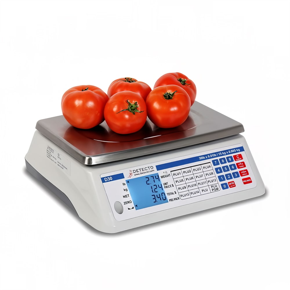 Detecto D15 15 lb Price Computing Scale - Front & Back Display, 110/120v