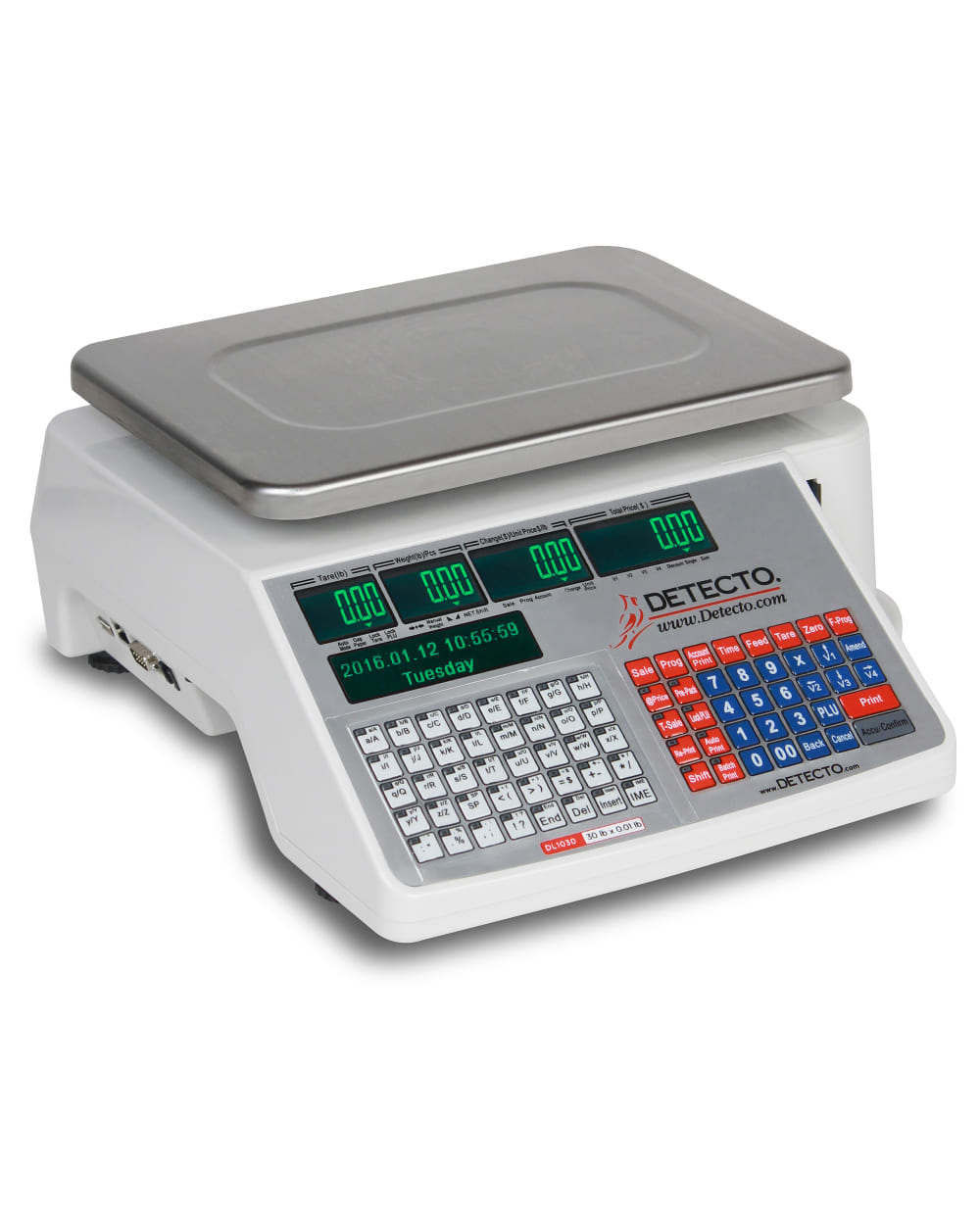 Detecto DL1030 30 lb Digital Price Computing Scale w/ Label Printer, 120v